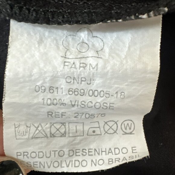 FARM Rio XS Sleeveless Black Cutwork Open-Back Top Embroidered Boho Fruit Floral - Picture 12 of 12